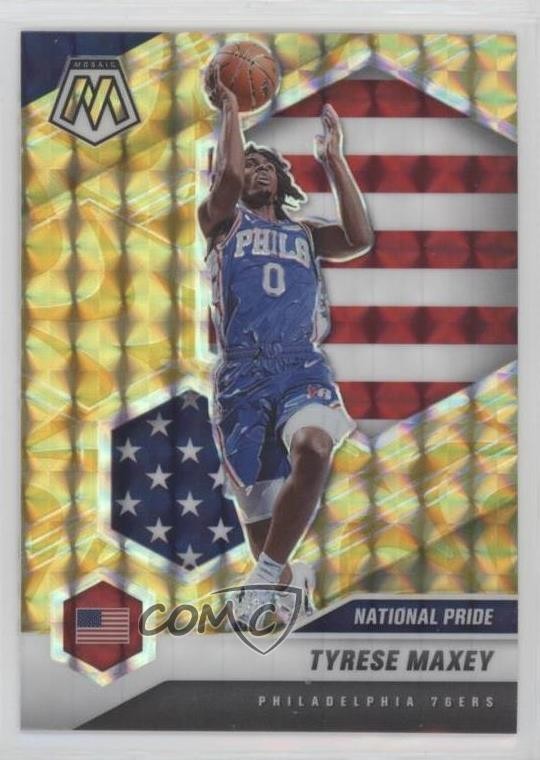 2020 Mosaic National Pride Reactive Yellow Prizm Tyrese Maxey #259 Rookie RC o4p