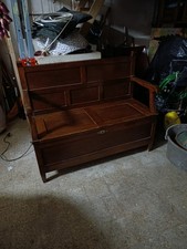 Antica Cassapanca in Noce massello  fine 800 Con Braccioli Baule Vintage 