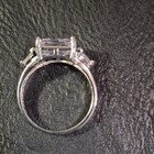 White Gold Plated 3-Stone emerald Cut Cubic Zirconia  Cocktail Ring 8.75 — photo 2