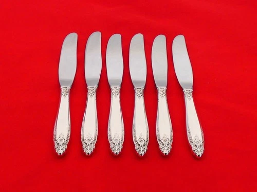 Set of 6 International Sterling Silver Prelude Butter Spreaders DN-7