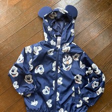 Disney Mickey Mouse Hooded Windbreaker Jacket Size 4