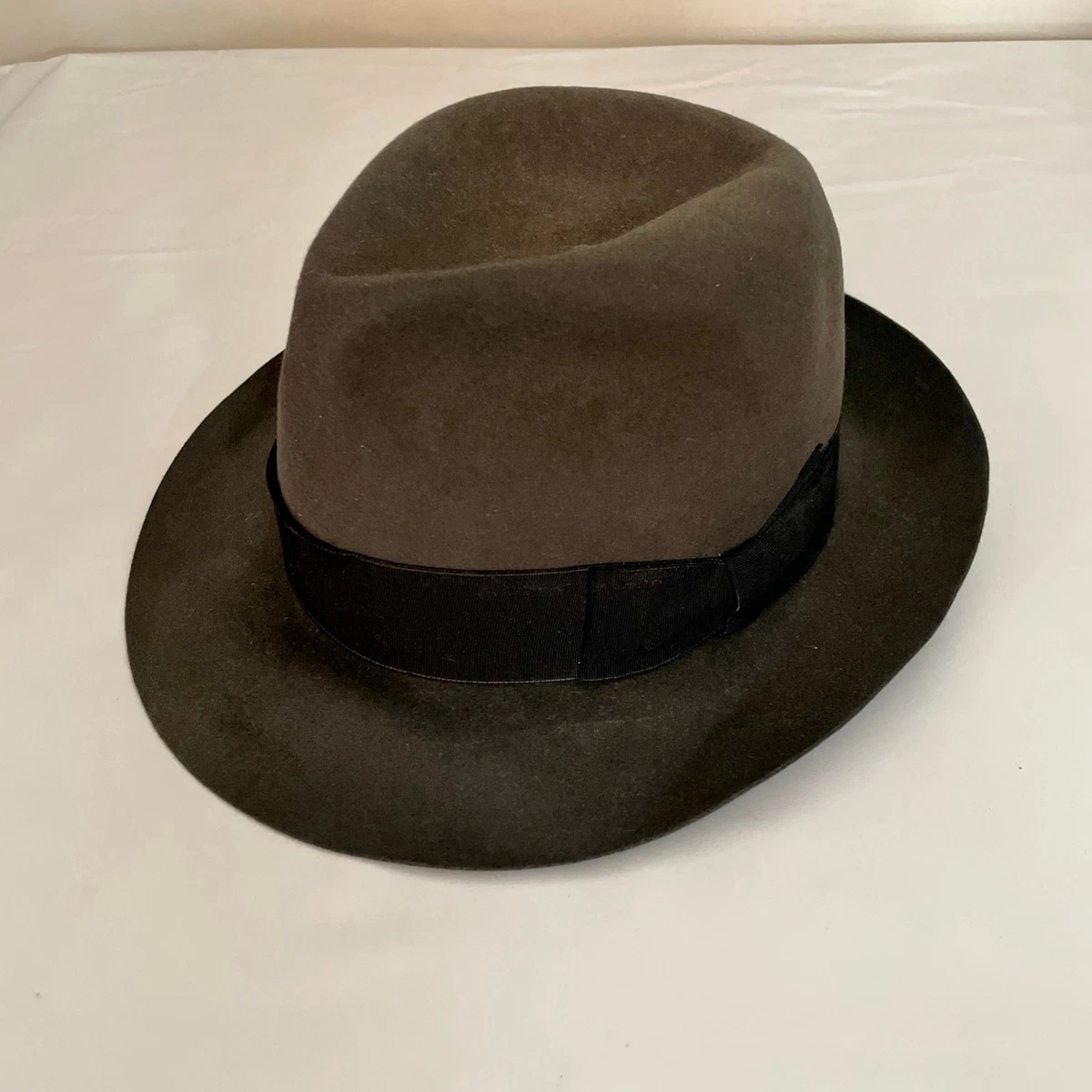 Vintage Borsalino Qualita Suprema Brown Fur Felt Cloche Hat Size 22 Makoff Italy Borsalino Vintage Hats for Men for sale - eBay main image 2