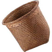 Woven Trash Storage Basket Daily Use Trash Can Home Supply floor trash bucket