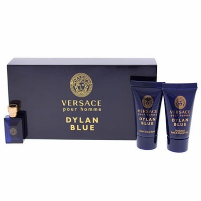 Versace Dylan Blue Mini 3pc Gift Set 0.17 oz + Shower Gel + After Shave Balm Men