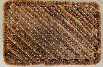 Home Entrance Door Mat Bottlebrush Coir and Galvanised Wire Doormat 40cm x 60cm