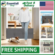 Adjustable 50" Wide Retractable Dog Gate - Safe and Elegant Stair Door Barrier