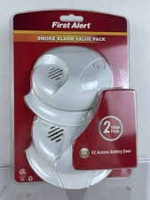 First Alert Ionization Smoke Alarm 2-Pack Battery Operated Slide-Out Drawer NOS