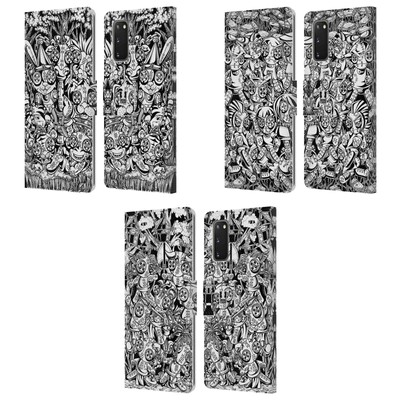HEAD CASE DESIGNS DOODLE VOODOO DOLLS LEATHER BOOK CASE FOR SAMSUNG PHONES 2