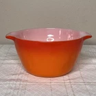 Vintage Fire King Anchor Hocking Mixing Bowl Ombré Red Orange 8.5"