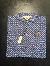 NWT MEN'S TURTLESON ROLLINS POLO, SIZE: L, COLOR: NAVY/LUXE BLUE M8.2 