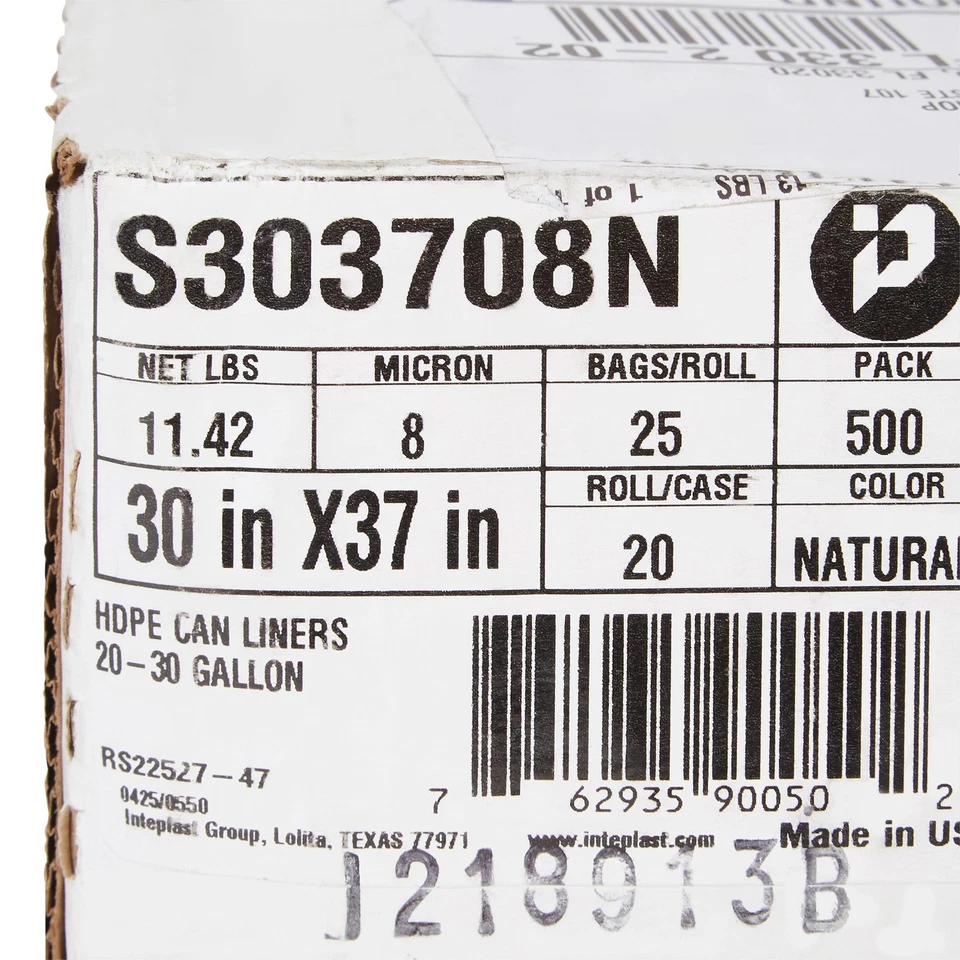 McKesson Trash Bag Light Duty 30 x 37" 30 gal. 8 Mic. Case of 500 - Image 3 of 4