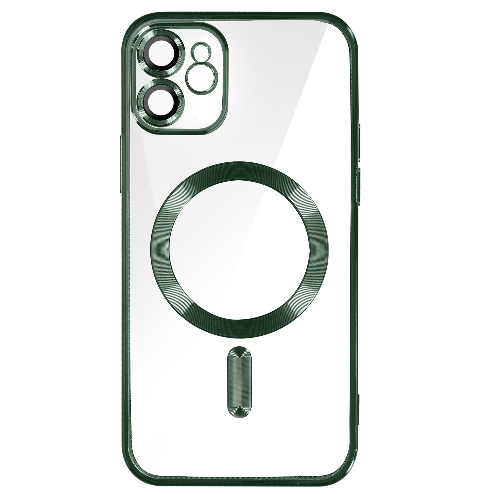 Coque pour iPhone 11 silicone protection caméra antichoc vert chrome