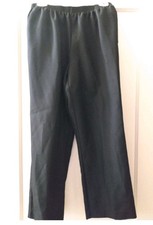 Women's Alfred Dunner 12P Black Elastic Waist 100 Polyester Pants Slacks