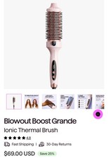 Wavytalk Thermal Brush Blowout Boost Grande, 1.77 Inch Heated Round Brush