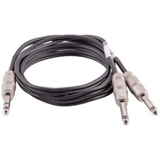 Seismic Audio 6 Foot TRS Male to Dual 1/4 Inch TS Y Splitter Black