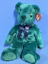 2000 TY Beanie Baby/Buddy Teal "Old-Faced" Teddy Bear Beanbag Plush With Tags