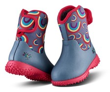 Muddies Puddle Rainbows 5:0 Wellingtons in Grey Multi
