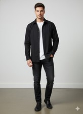 Men's Marquis Signature Black Slim Fit Shirt - 16  16 1/2 and 34/35 - EUC