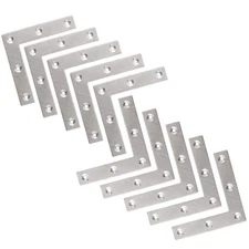 L-Shaped Corner Bracket 10 Pcs 80x80mm Stainless Steel Brace for Wood