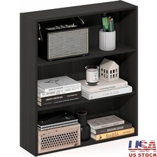 Compact Space-Saving Bookshelf W/ Open Shelves Home Office Living Room New