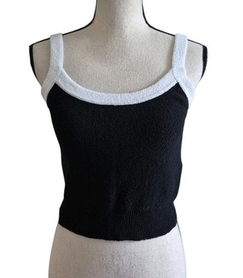 CHANEL 23P Terry Crop Tank Size 36 4 XS NN095 AUTHENTIC *Missing Front CC Logo 