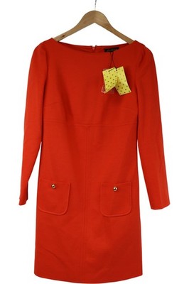Luisa Spagnoli Orange Shift Dress with Pockets Size S New