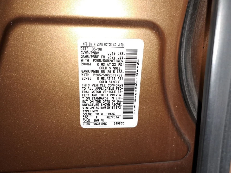 Alternador 2009 Fx35 Sku#4223645 Foto 3 de 4
