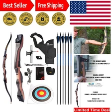 Standard Target Archery Kit: Takedown Recurve Bow and Accessories for All Ages