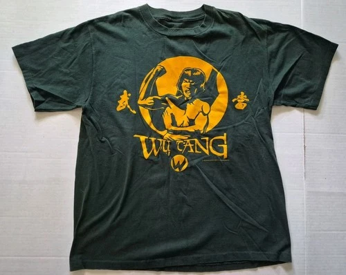 Wu Tang Clan Mens T-Shirt Green 29.5 x 22 no tags 19 1990s vintage concert t-shirt, vintage, single stitch, B+ condition