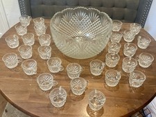 L.E. Smith Glass Pineapple Pattern Pressed Glass Punch Bowl 13in — listing 3