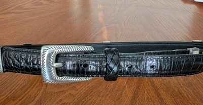 Brighton Leather Animal Leopard/Zebra Print Belt W Silver  display picture 1