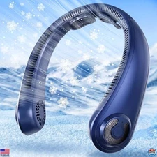 Portable Rechargeable Neck Fan - Bladeless, 5 Speeds, Lightweight, USB Cooling