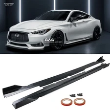 For 17-22 Q60 2DR Coupe Polyurethane Pair 1 PC VIP Style Side Skirts Spoiler
