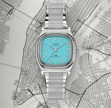 Orologio TIMEX E-Line 1983 Riedizione Automatico Turchese 34mm 50m Nuovo