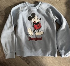 Disneyland Youth Sweatshirt Light Blue Classic Mickey Size M 7/8 Crew Neck