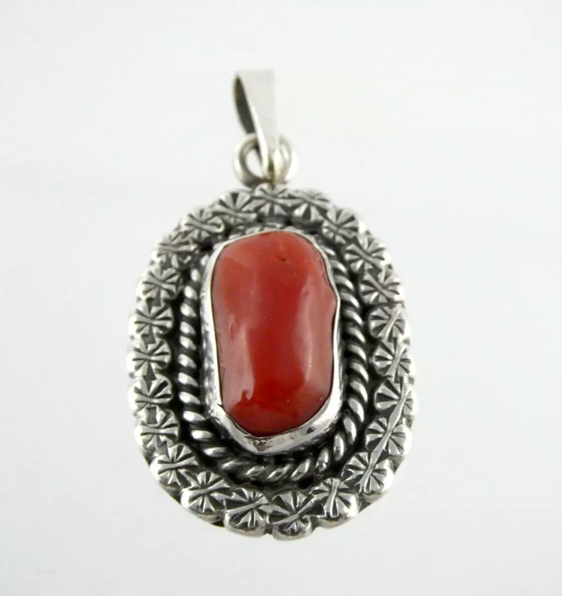 Silver coral pendant deals