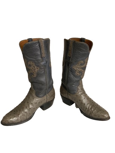 LUCCHESE 2000 two ten leather rodeo western cowboy boots 9.5  display picture 1