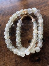 Vintage African recycled Glass Trade Bead Lot Clear Glass
