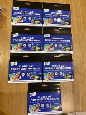 NUR BRIEFPAPIER.  7 PACKUNGEN GLÄNZENDES FOTOPAPIER 6x4 Zoll  25 BLATT PRO PACKUNG (175)