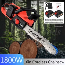 12/16" Cordless Chainsaw Brushless Electric Handheld Chain Saw w/Battery&Charger