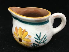 Stangl Pottery Terra Rose Flowers Creamer Yellow Blue Flower Leaves 3698 3700 