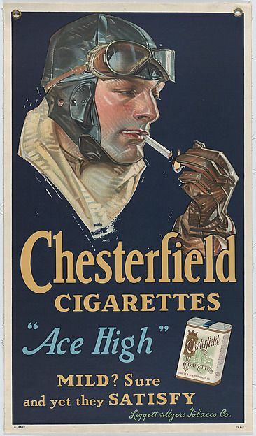 Toile tableaux pub cigarettes Chesterfield en haute définition de 50x70 cm