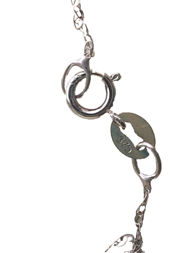 Hallmarked White Gold 375 9ct Necklace 16" chain - Testing as Ruby & Crystal - Picture 11 of 12