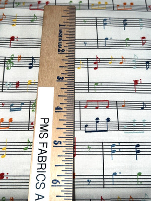 MODA IVORY Sweet Melodies Music Notes 100% cotton fabric by yard 36x44 2181511
