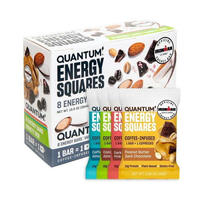 Quantum Energy Squares Coffee Bars W 10g of Vegan Protein Low Carb