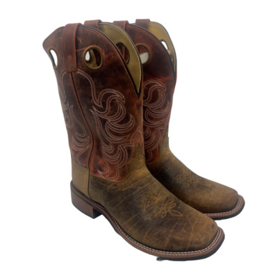 Smoky Mountain Men's Timber Cowboy Western Boots 4914 Brown/Apple Size 9D