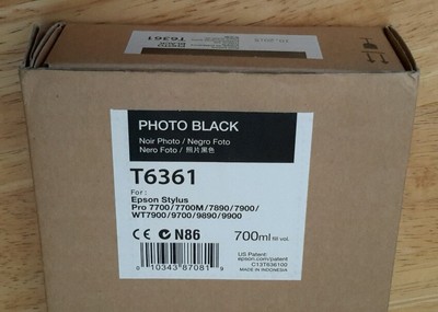 11-2022 NIB EPSON T6361 Photo Black Ink 700ml for Stylus Pro 7890/7900/9890/9900