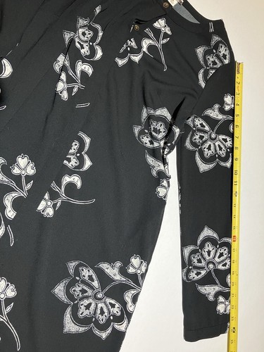 Merona size Medium black button down kaftan tunic pockets contemporary 2015 - Picture 4 of 13