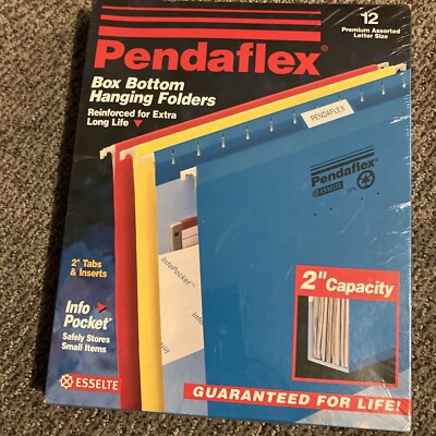 Esselte D99973 Colored Reinforced Hanging Folders, 2'' Expansion, Letter Vintage