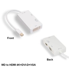 KNTK Mini Displayport 1.2 to HDMI 4K/VGA HD15/DVID Adapter for PC MAC TV Display